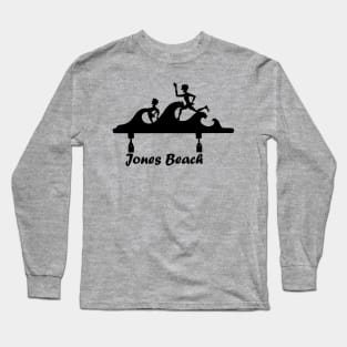 Jones Beach Art Deco Sign - Kids in the Surf Long Sleeve T-Shirt